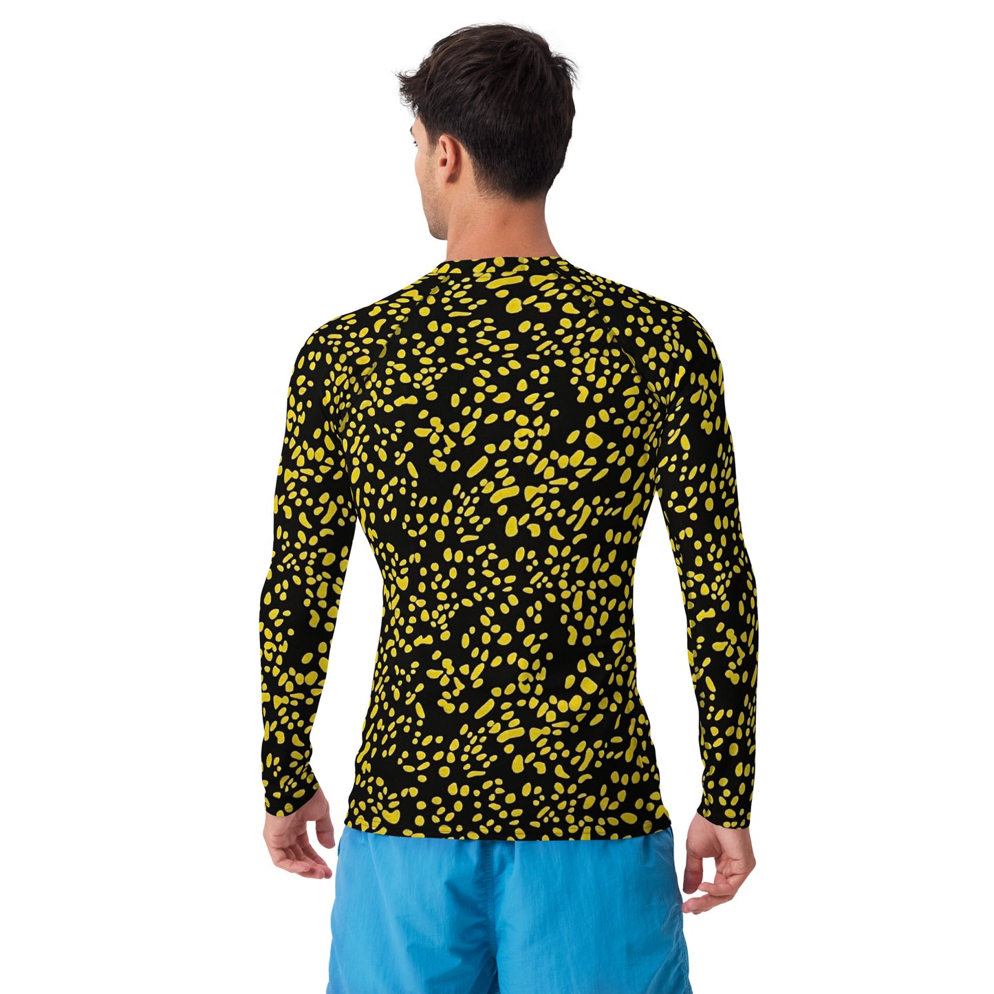 Yellow Dots Adire Men's Rash Guard