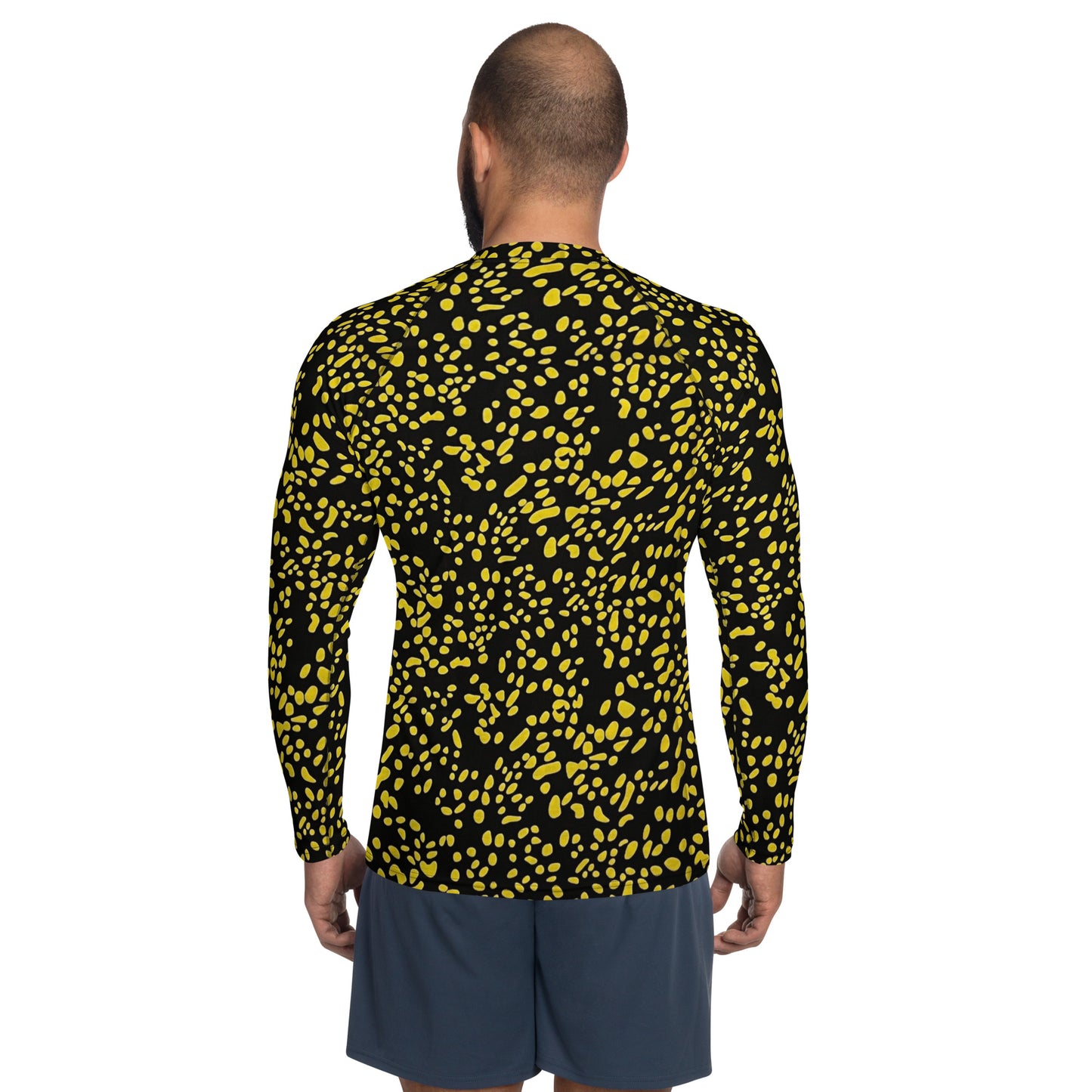 Yellow Dots Adire Men's Rash Guard