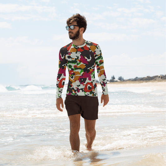 Multicolour Paint Ankara Men's Rash Guard