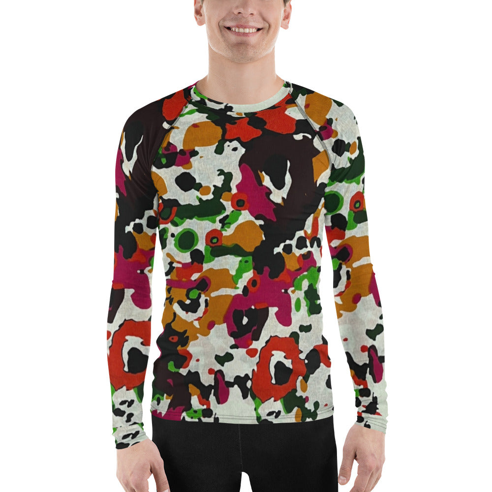 Multicolour Paint Ankara Men's Rash Guard