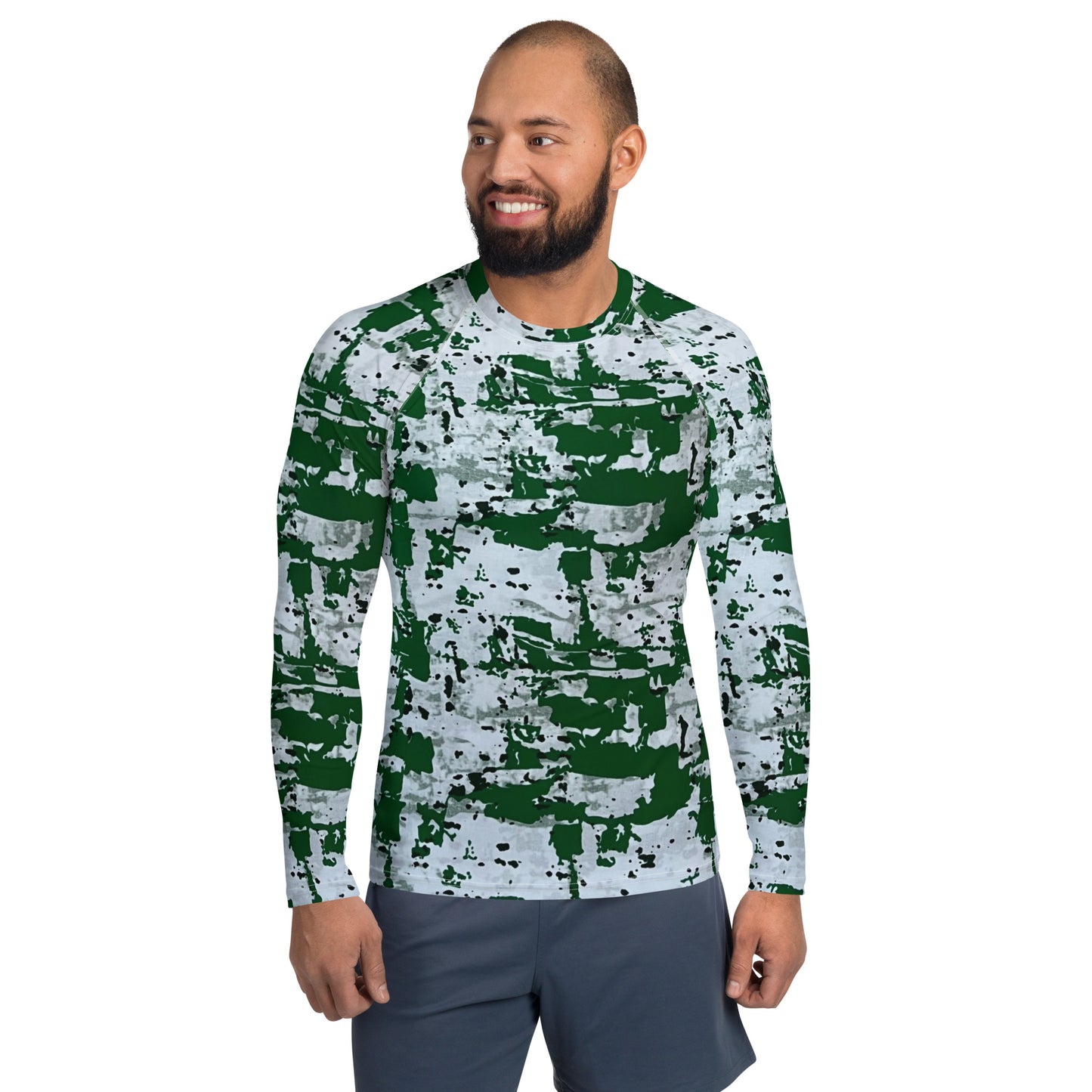 Green Camo Adire Men's Rash Guard