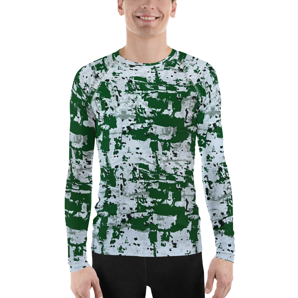 Green Camo Adire Men's Rash Guard