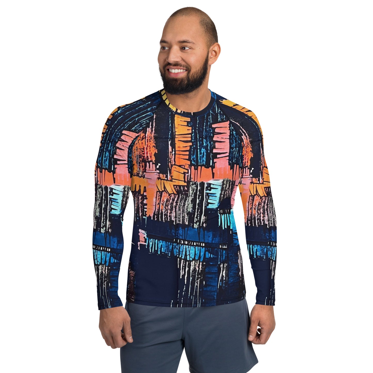 Colourful Adire Men's Rash Guard