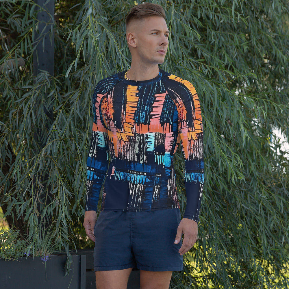 Colourful Adire Men's Rash Guard