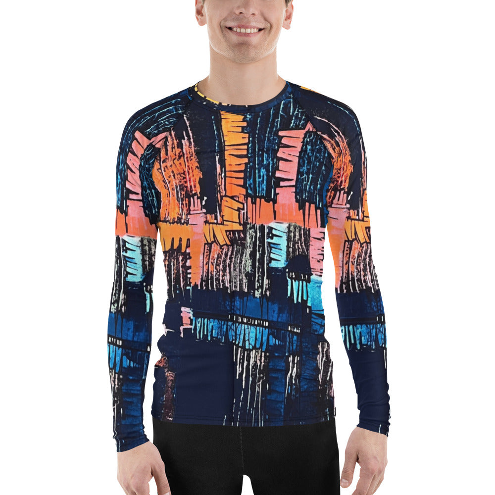 Colourful Adire Men's Rash Guard