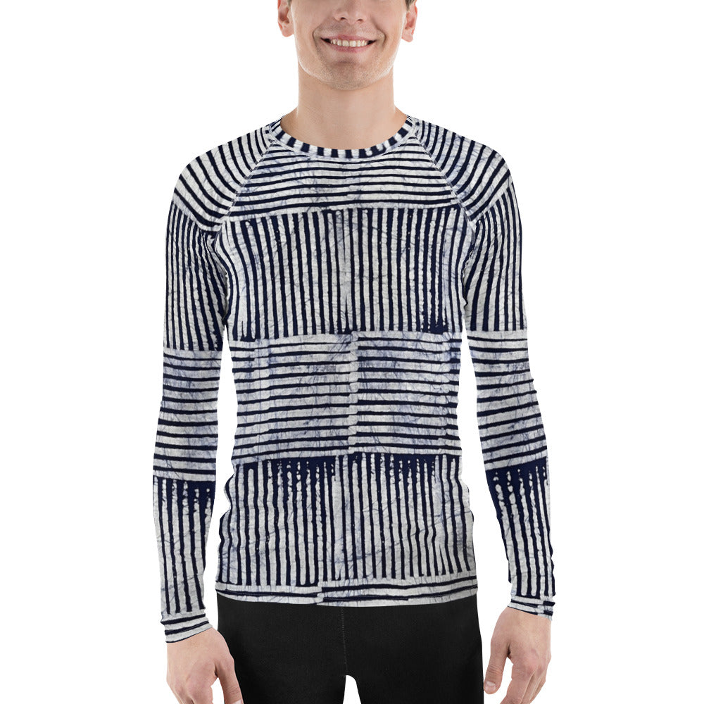 Stripey Adire Men's Rash Guard