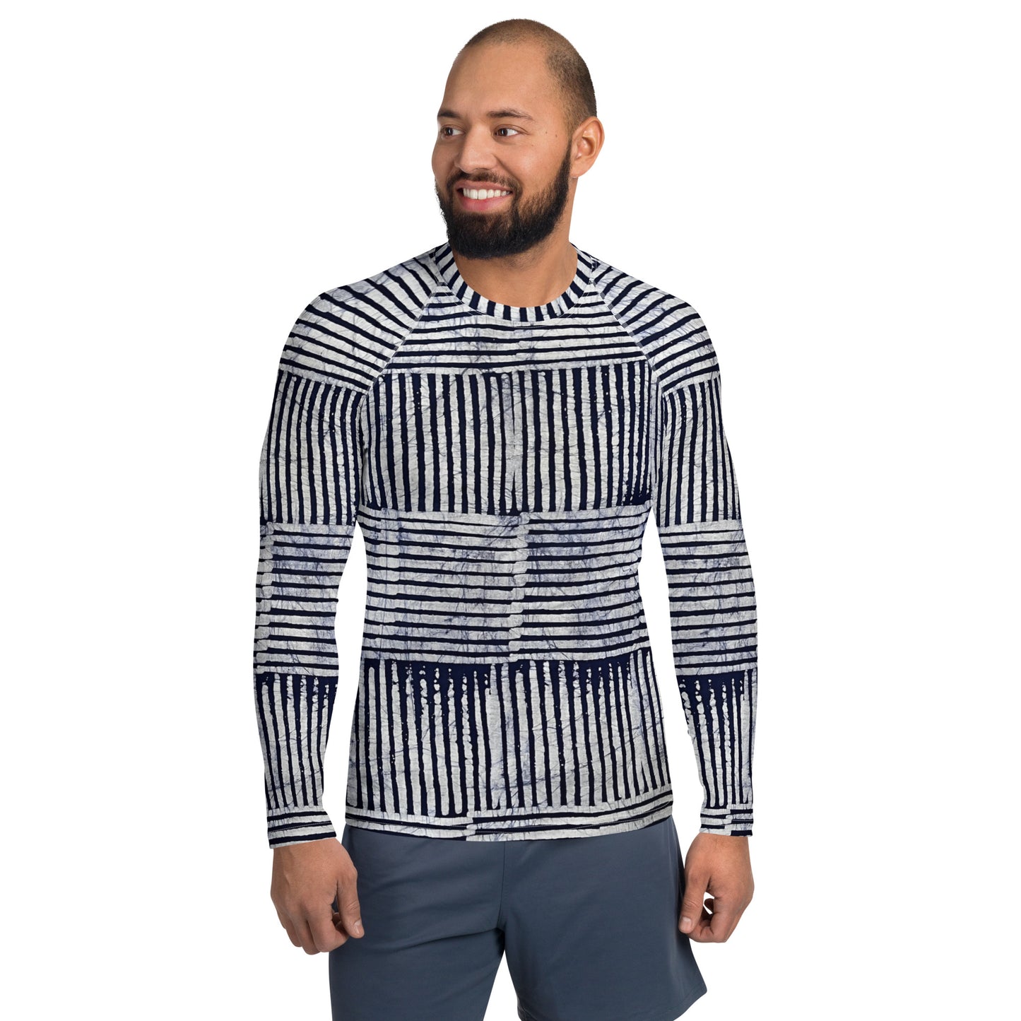 Stripey Adire Men's Rash Guard