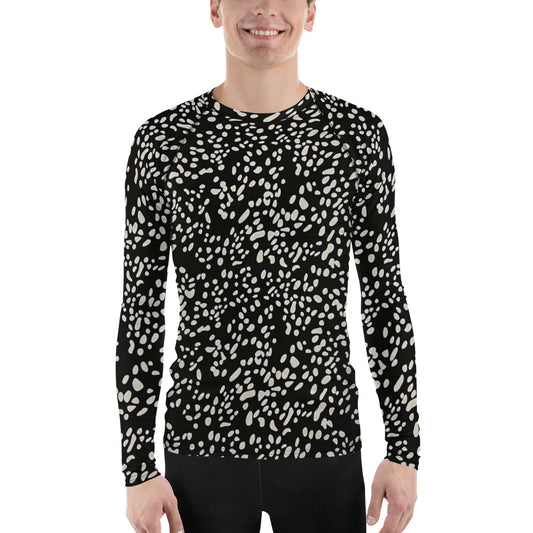 White Dots Adire Men's Rash Guard