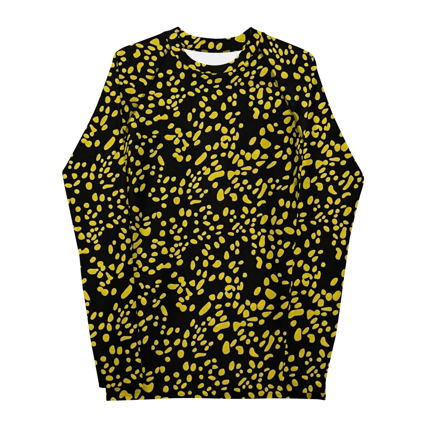 Yellow Dots Adire Men's Rash Guard