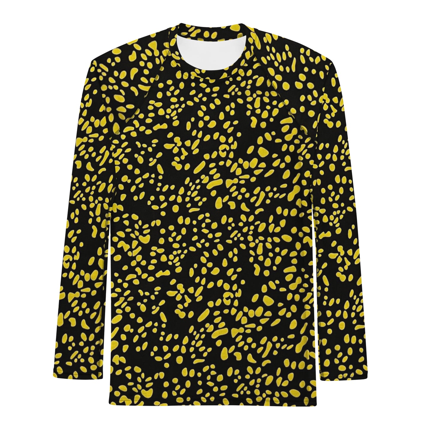 Yellow Dots Adire Men's Rash Guard