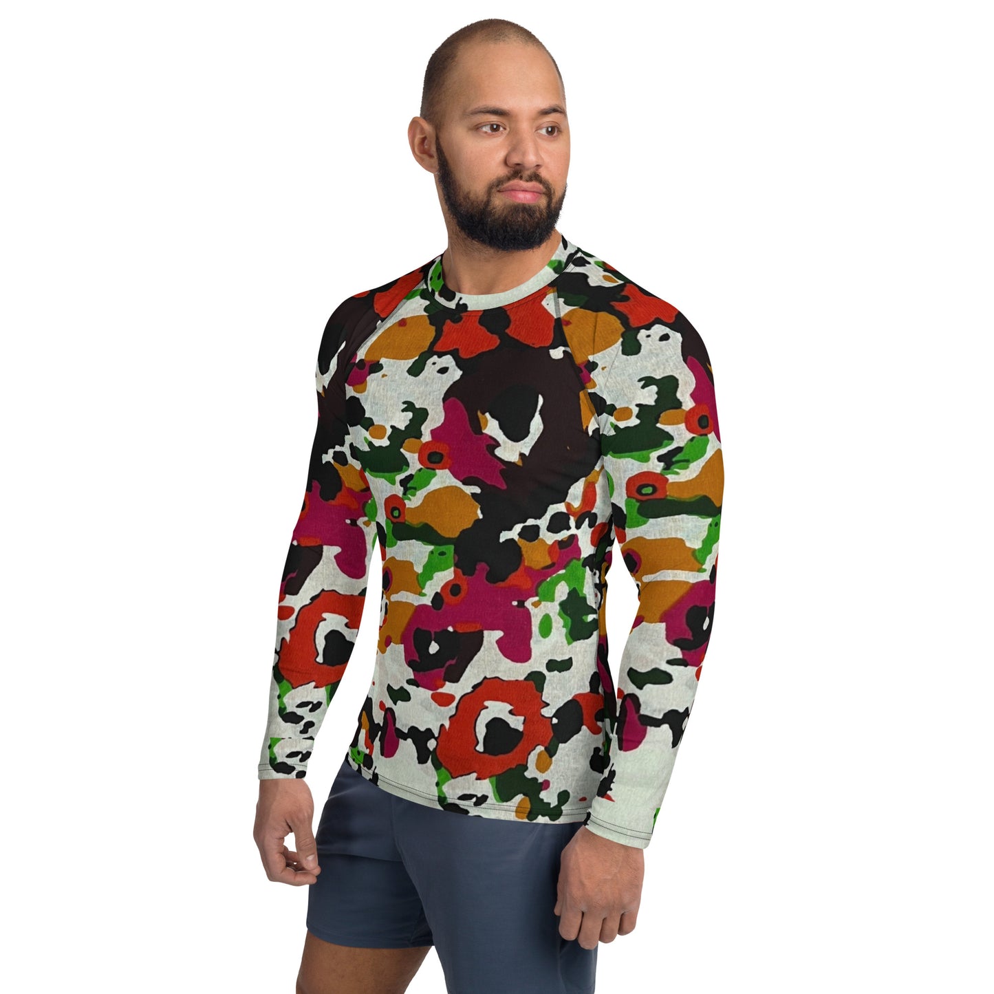 Multicolour Paint Ankara Men's Rash Guard