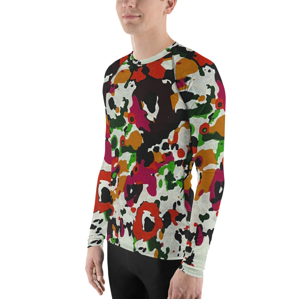 Multicolour Paint Ankara Men's Rash Guard