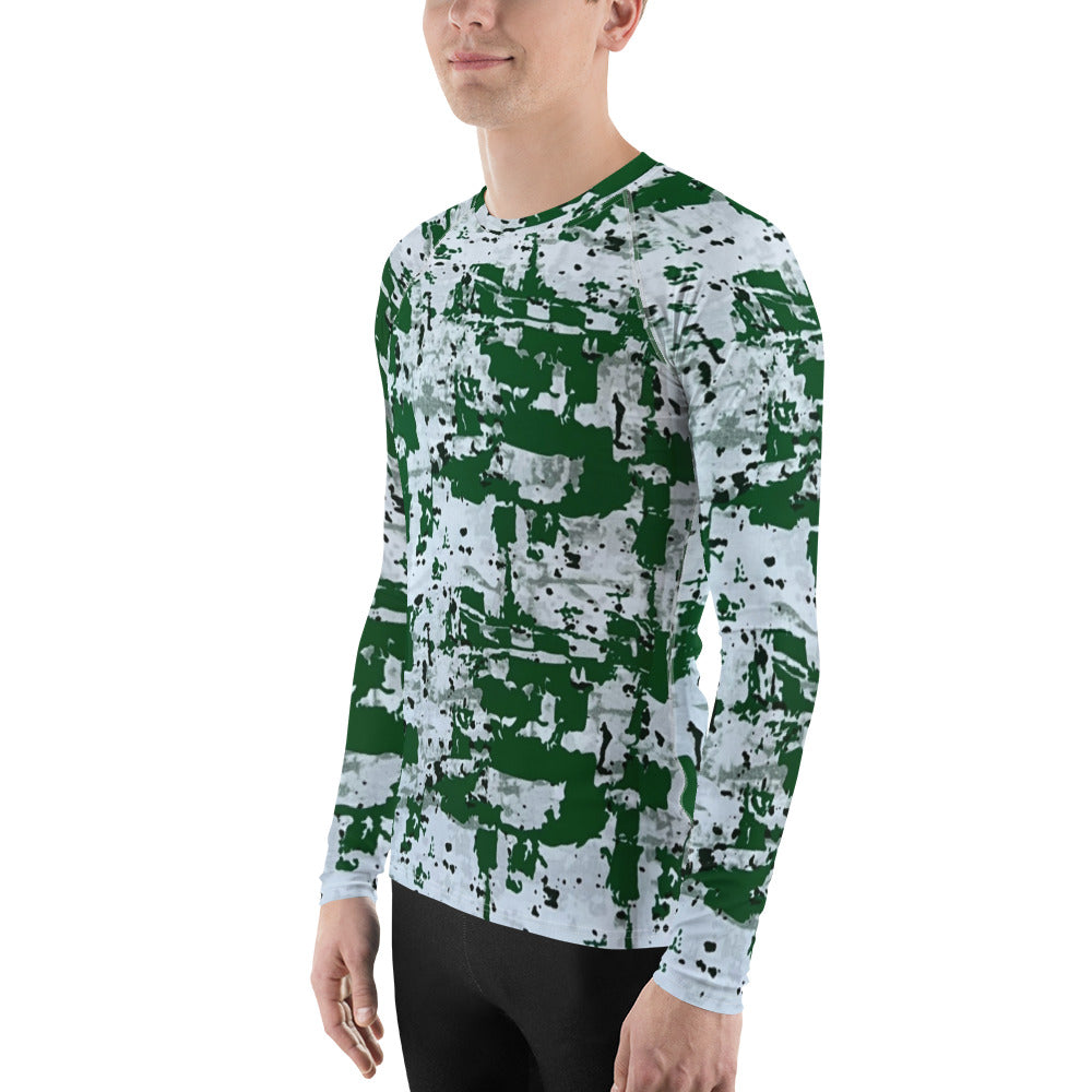 Green Camo Adire Men's Rash Guard