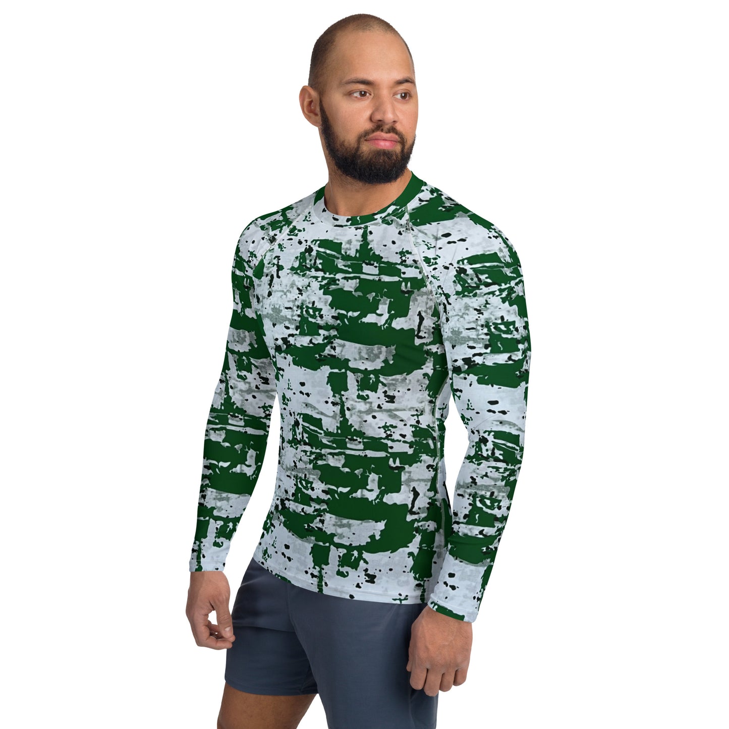 Green Camo Adire Men's Rash Guard