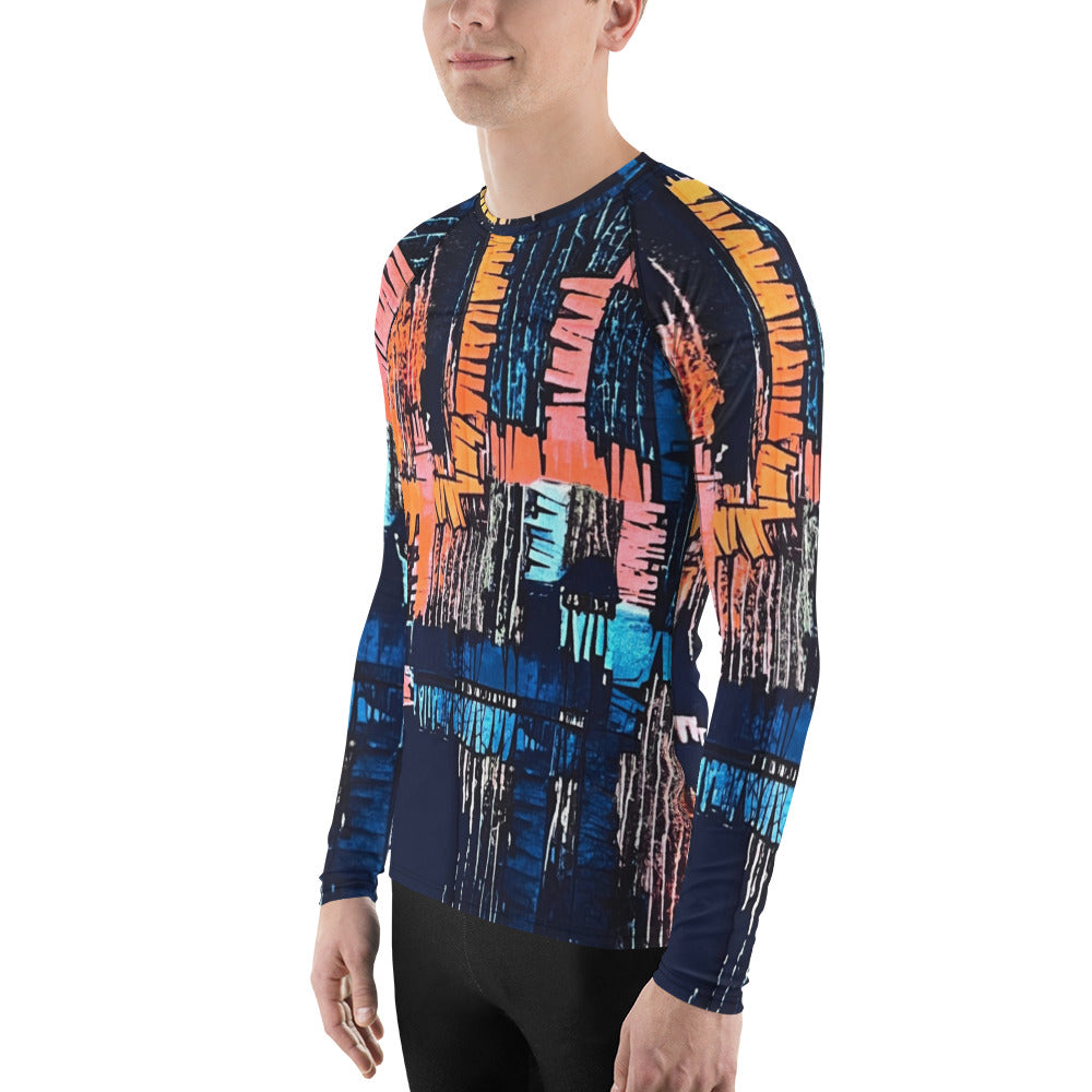 Colourful Adire Men's Rash Guard