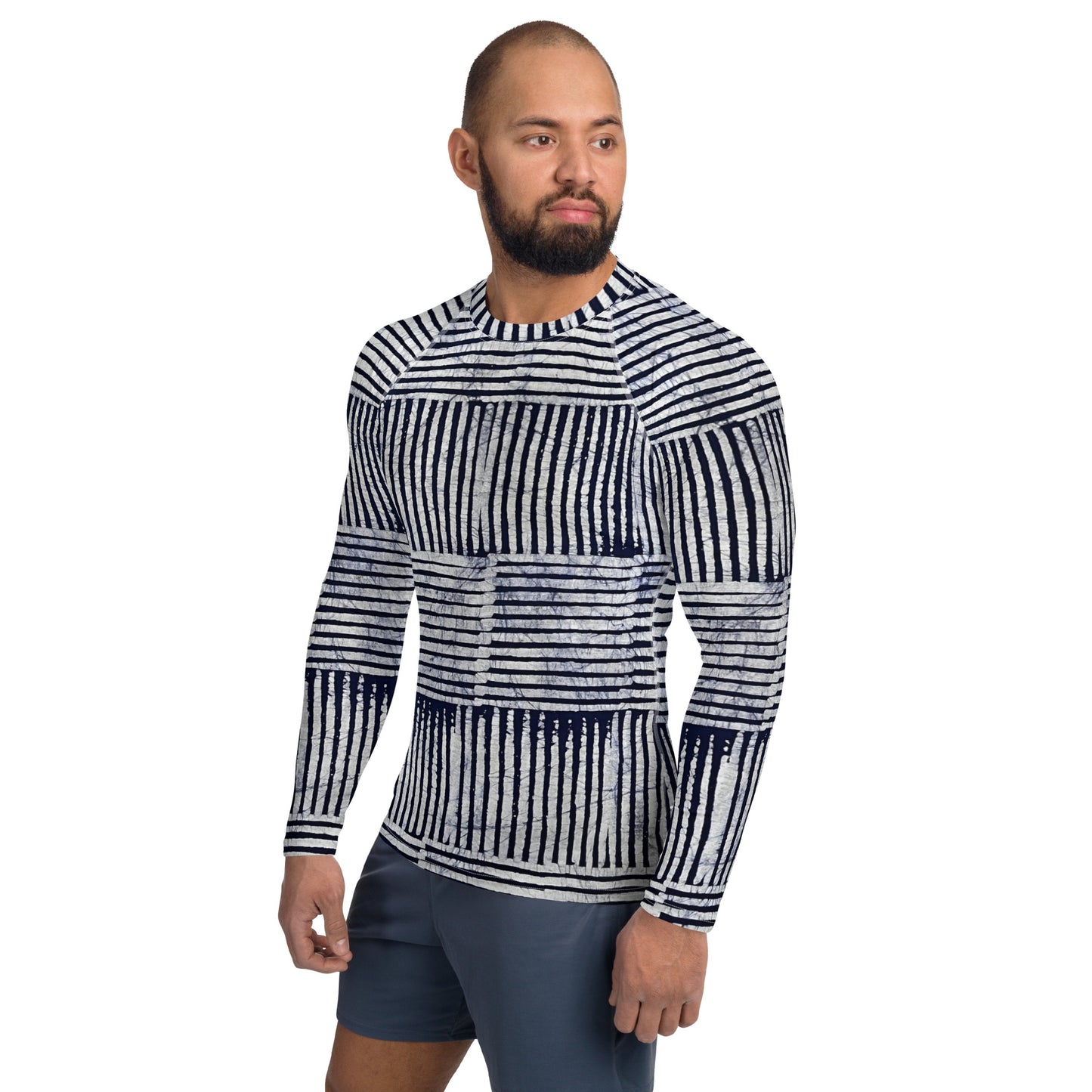 Stripey Adire Men's Rash Guard