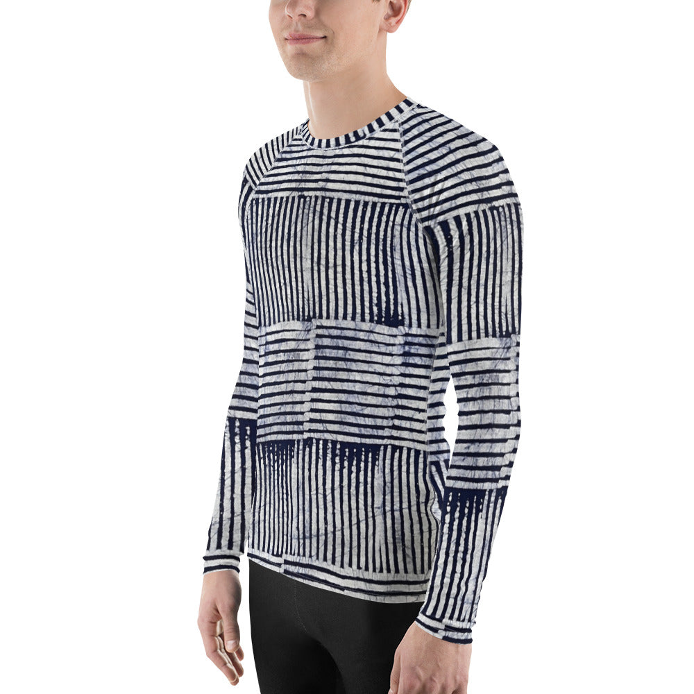 Stripey Adire Men's Rash Guard