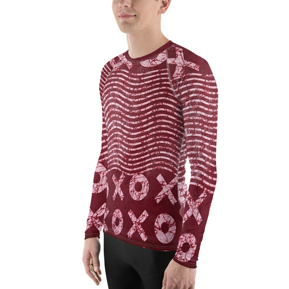 Red XO Adire Men's Rash Guard