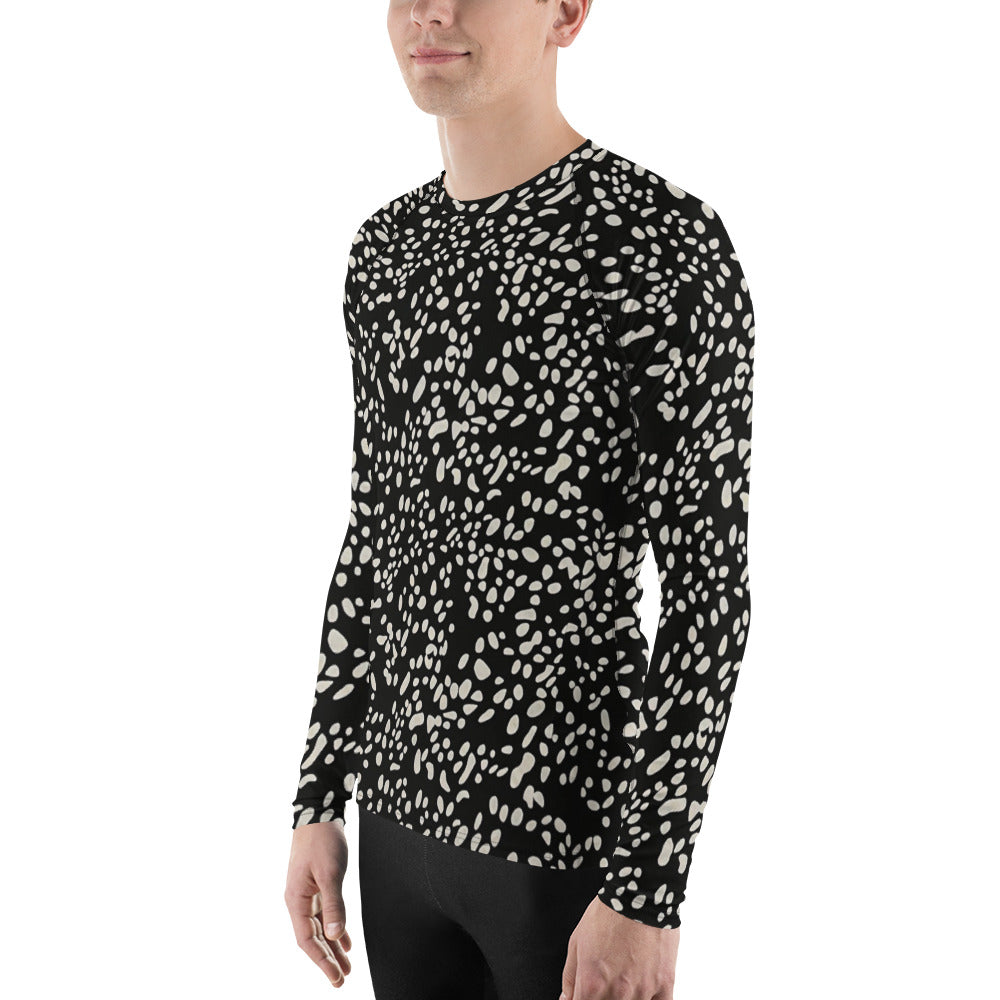 White Dots Adire Men's Rash Guard