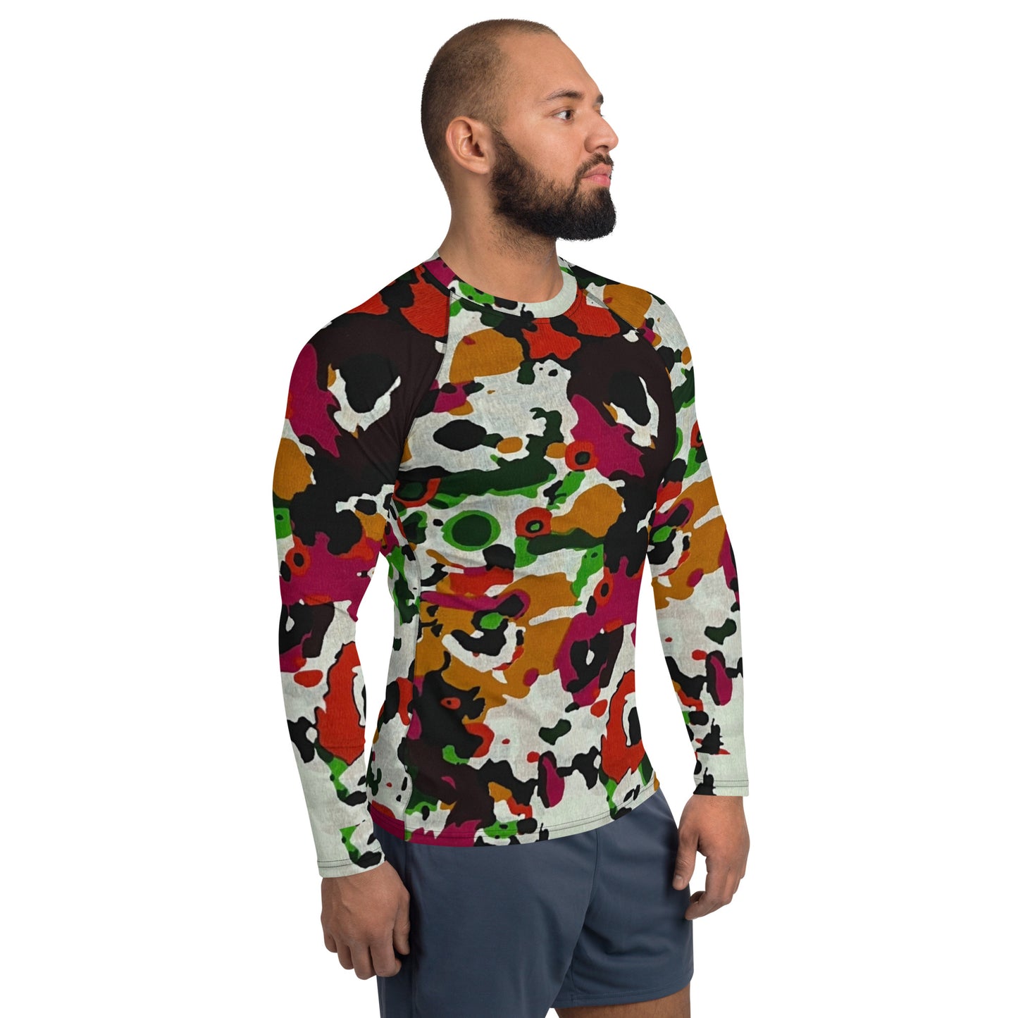 Multicolour Paint Ankara Men's Rash Guard