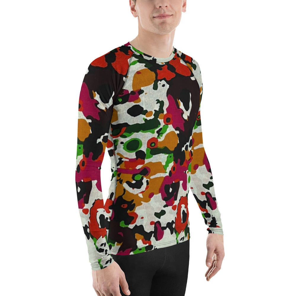 Multicolour Paint Ankara Men's Rash Guard