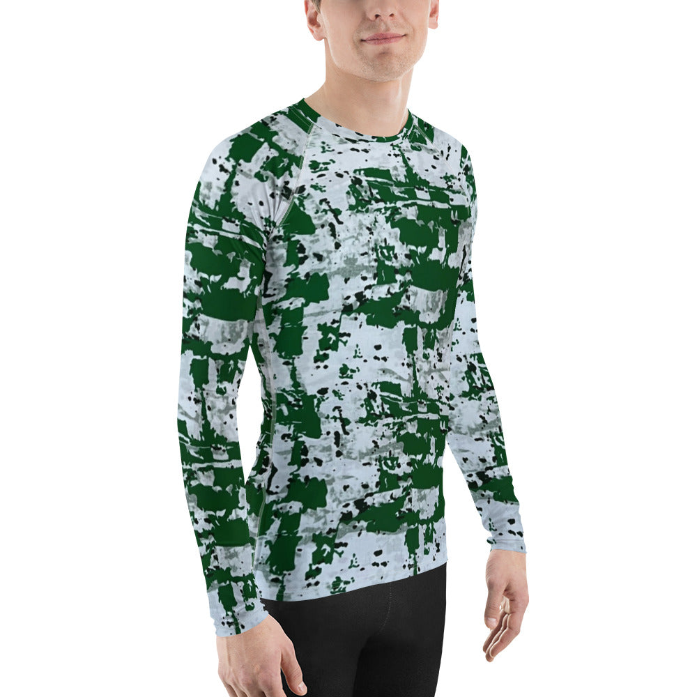 Green Camo Adire Men's Rash Guard