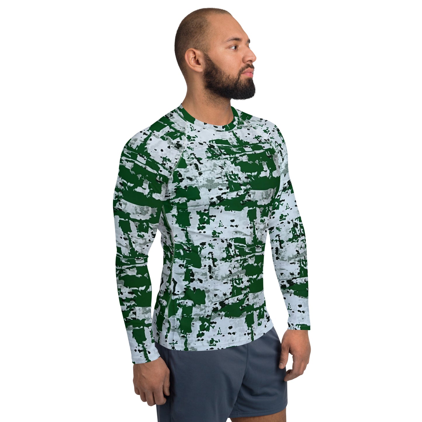 Green Camo Adire Men's Rash Guard