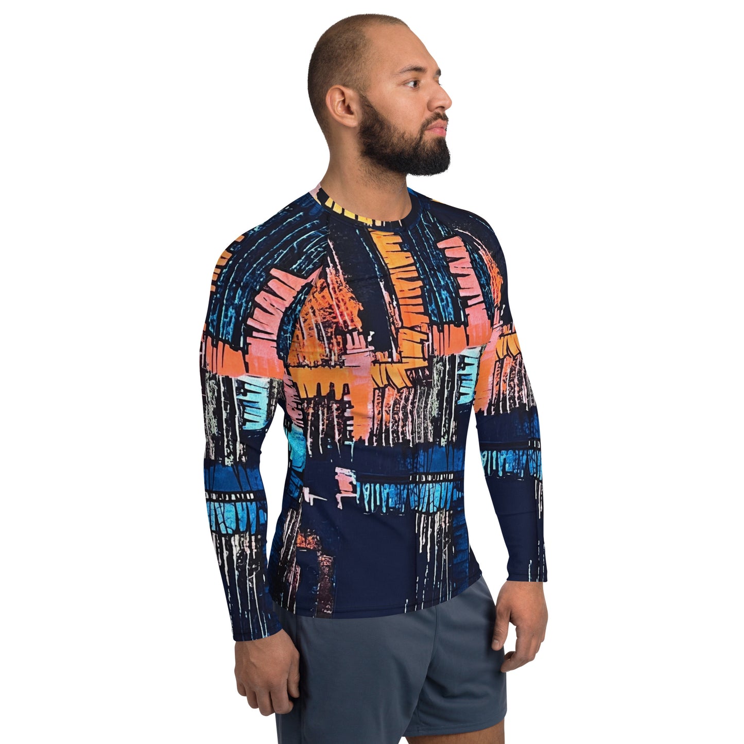 Colourful Adire Men's Rash Guard