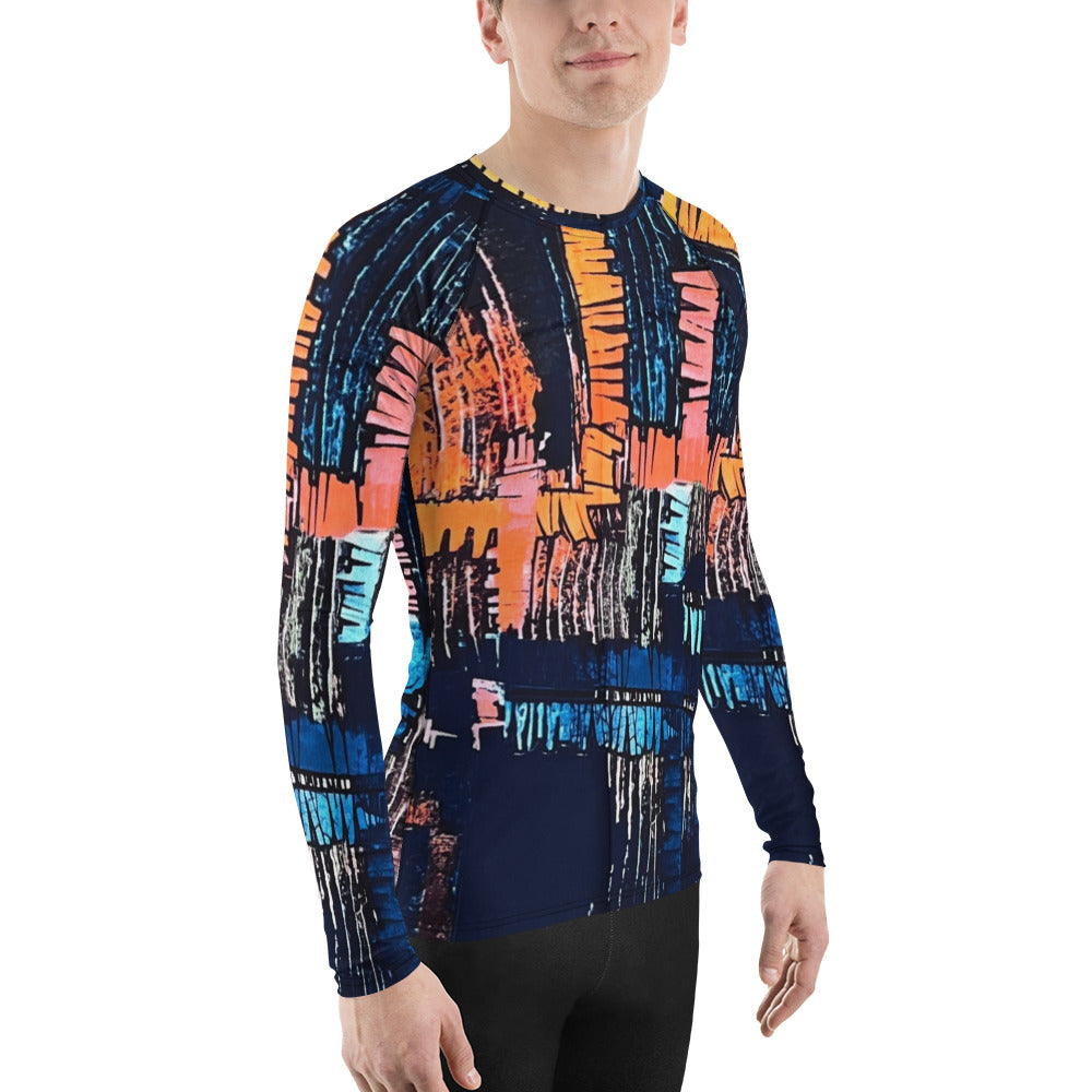 Colourful Adire Men's Rash Guard