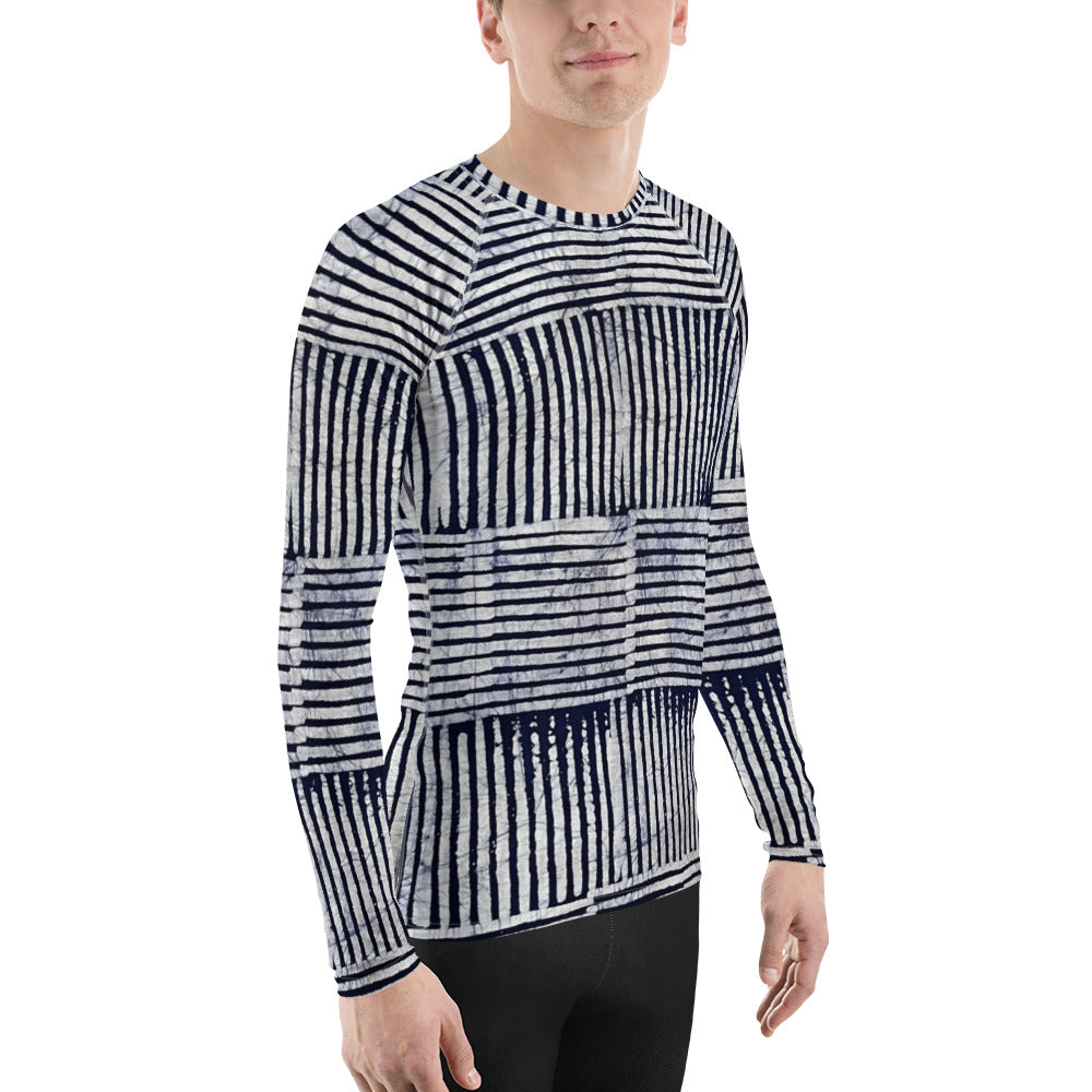 Stripey Adire Men's Rash Guard