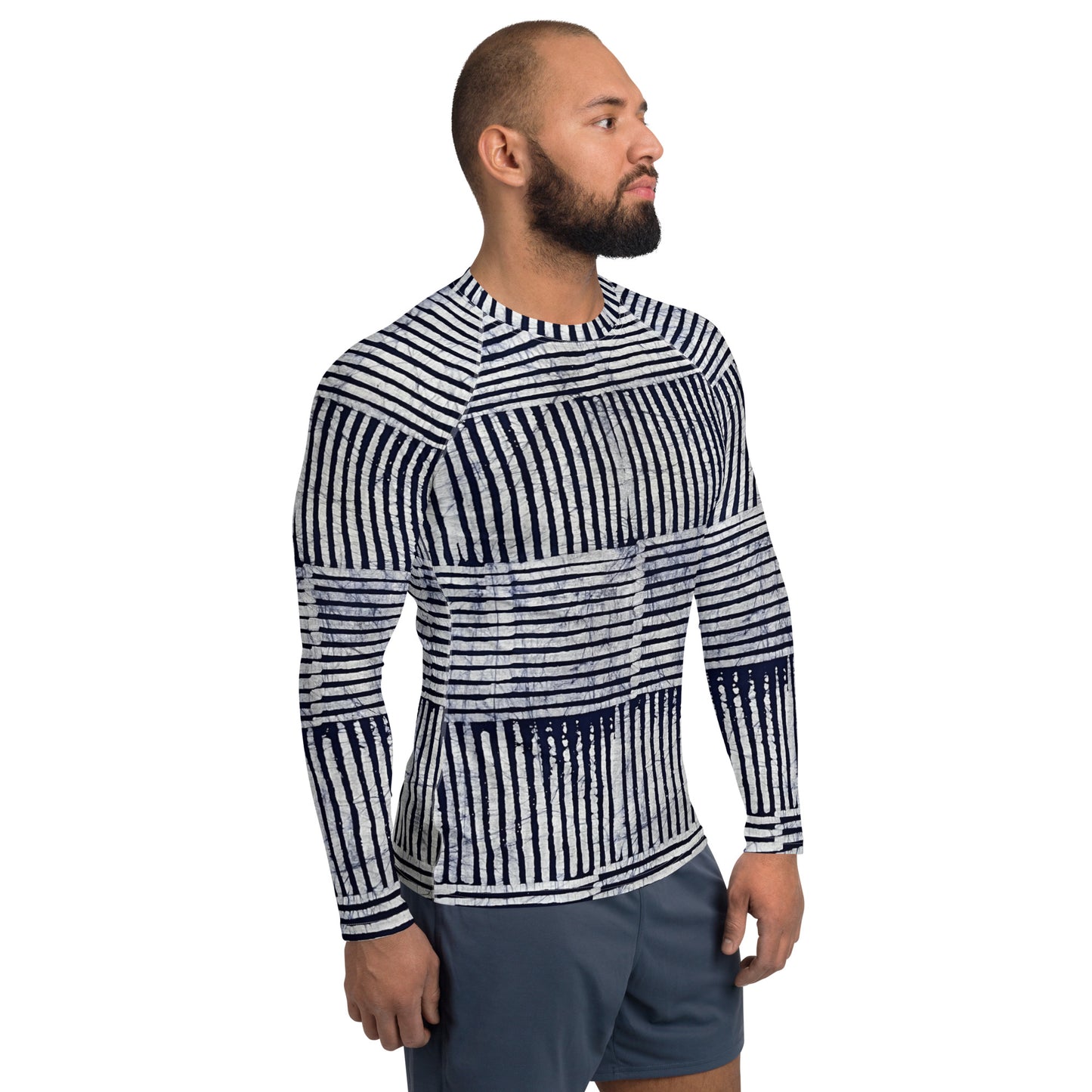 Stripey Adire Men's Rash Guard