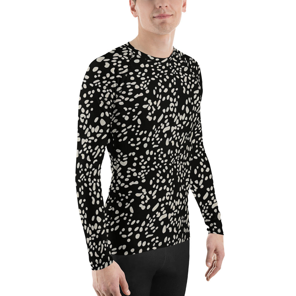 White Dots Adire Men's Rash Guard