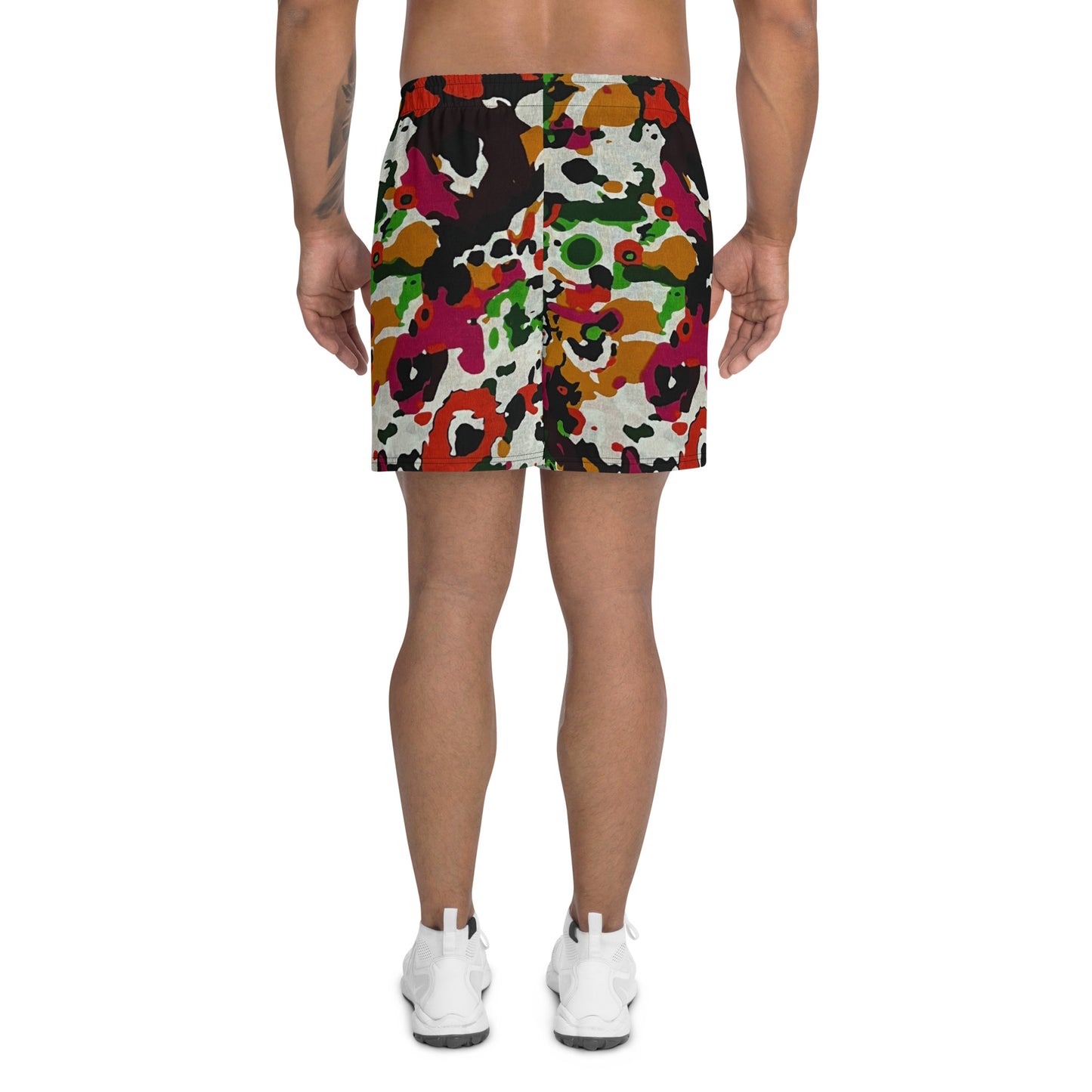 Multicolour Paint Ankara Men's Recycled Athletic Shorts