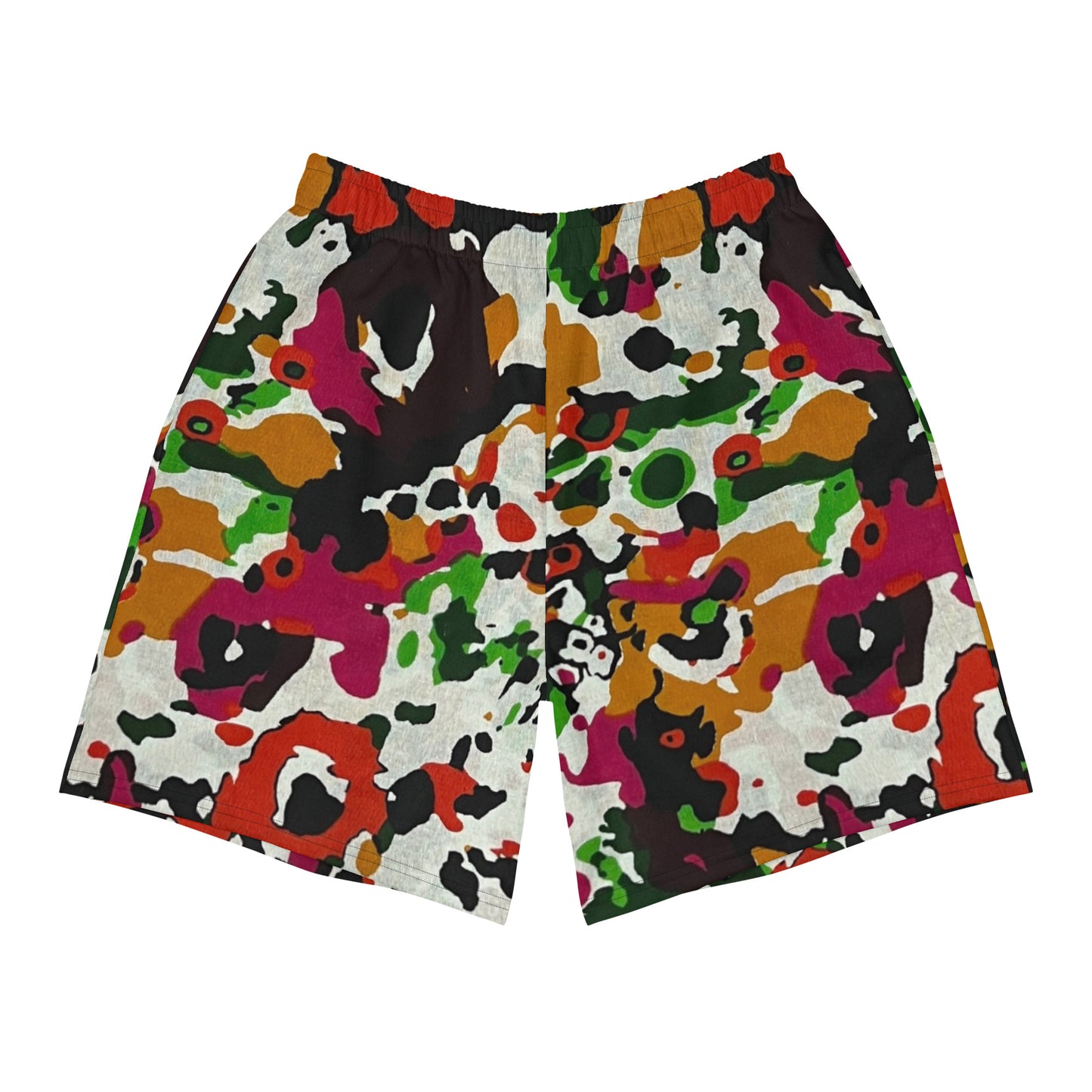 Multicolour Paint Ankara Men's Recycled Athletic Shorts