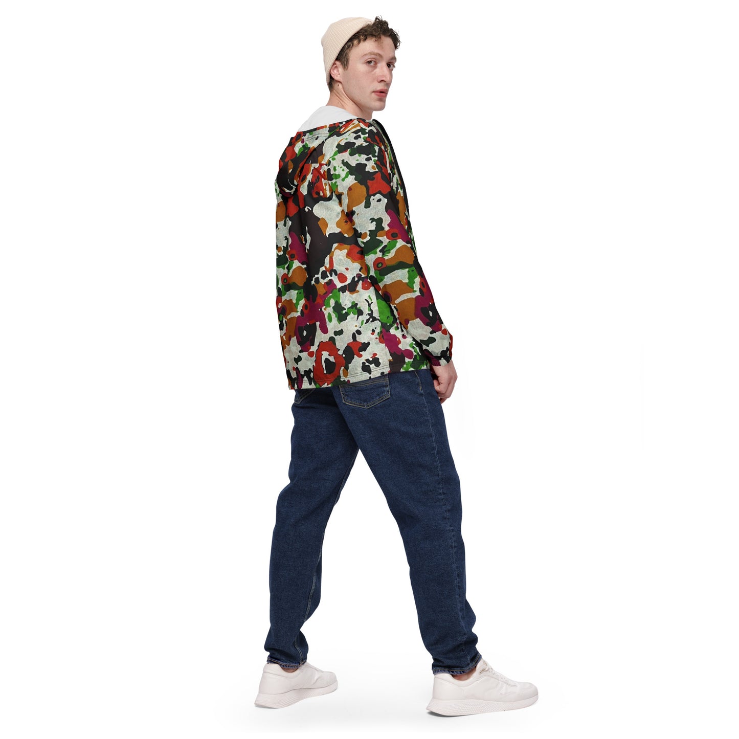 Multicolour Paint Ankara Men’s Windbreaker