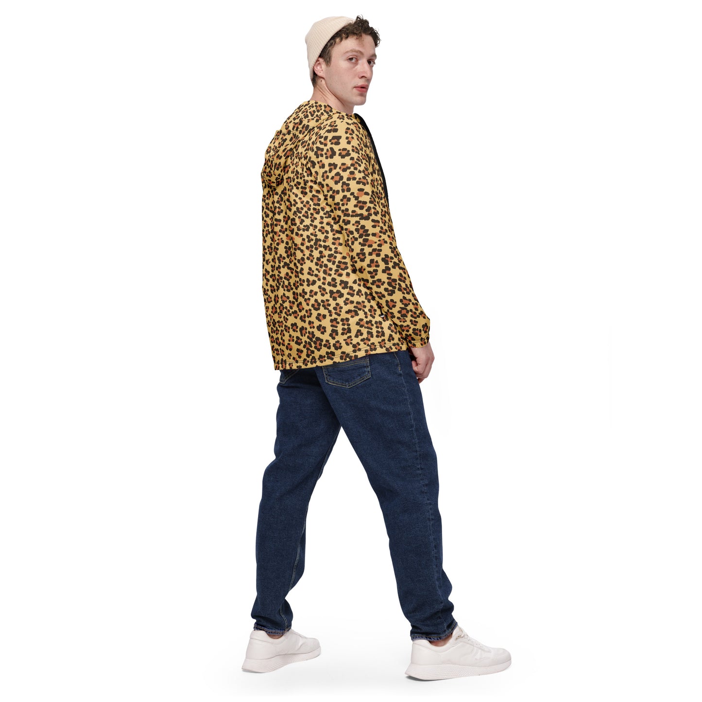 Brown Leopard Men’s Windbreaker