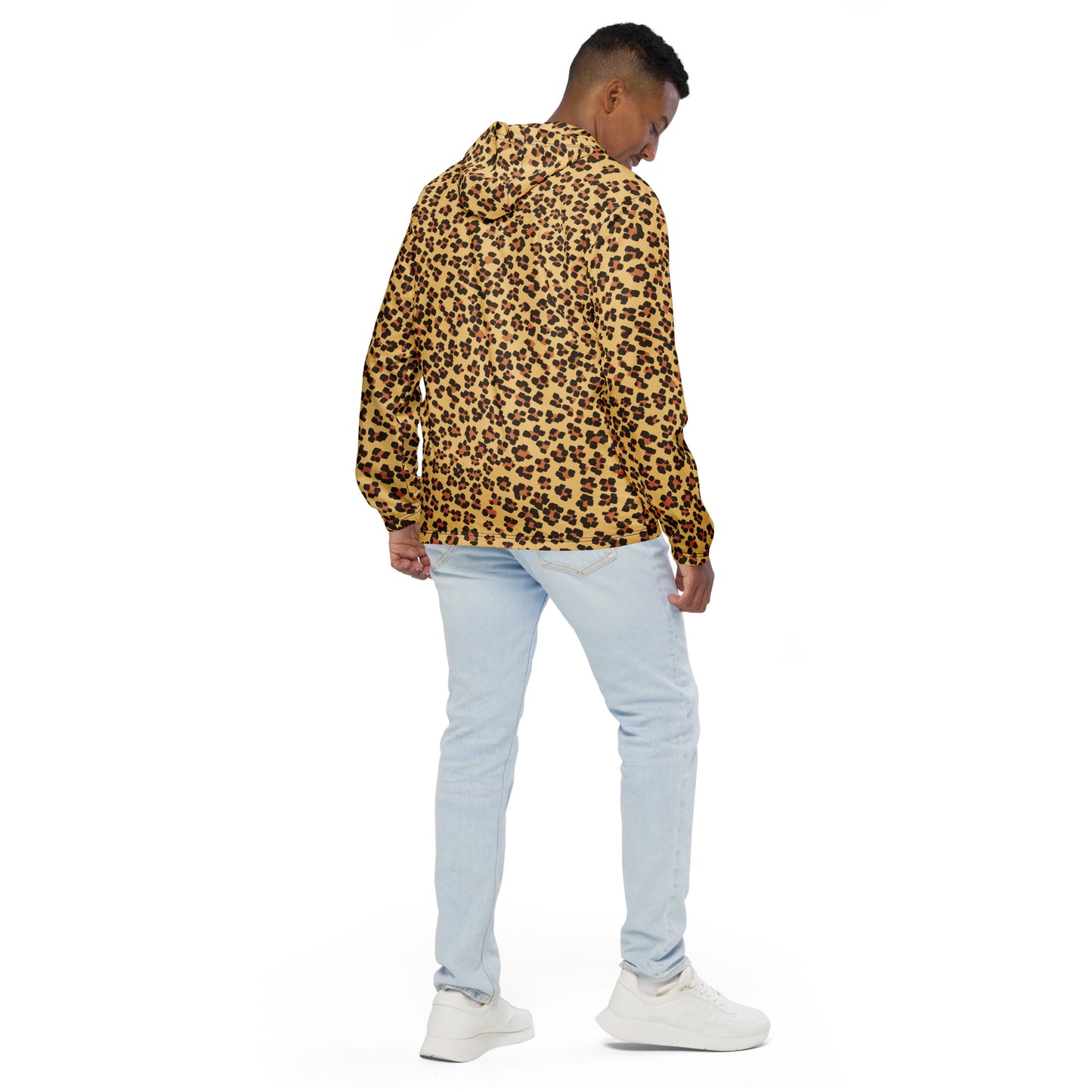 Brown Leopard Men’s Windbreaker