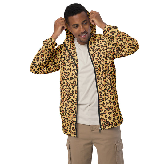 Brown Leopard Men’s Windbreaker