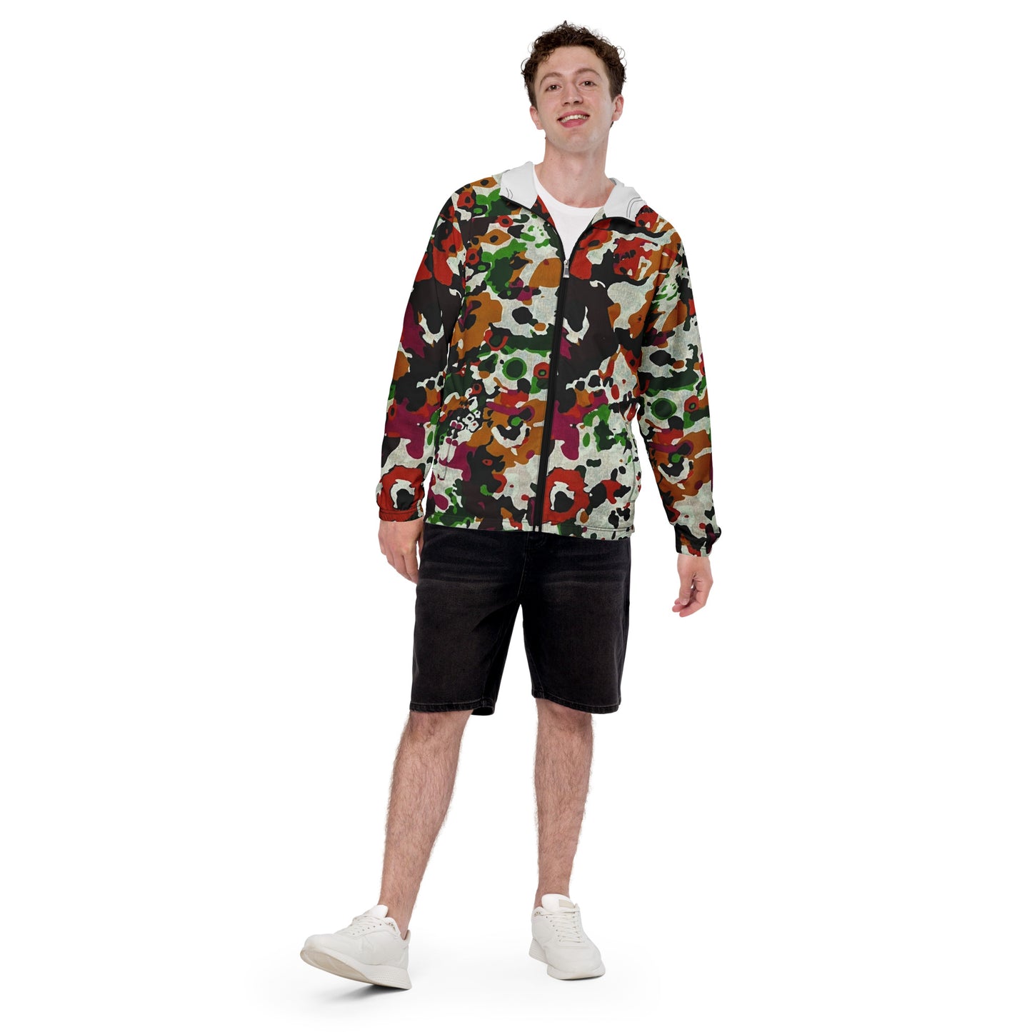 Multicolour Paint Ankara Men’s Windbreaker