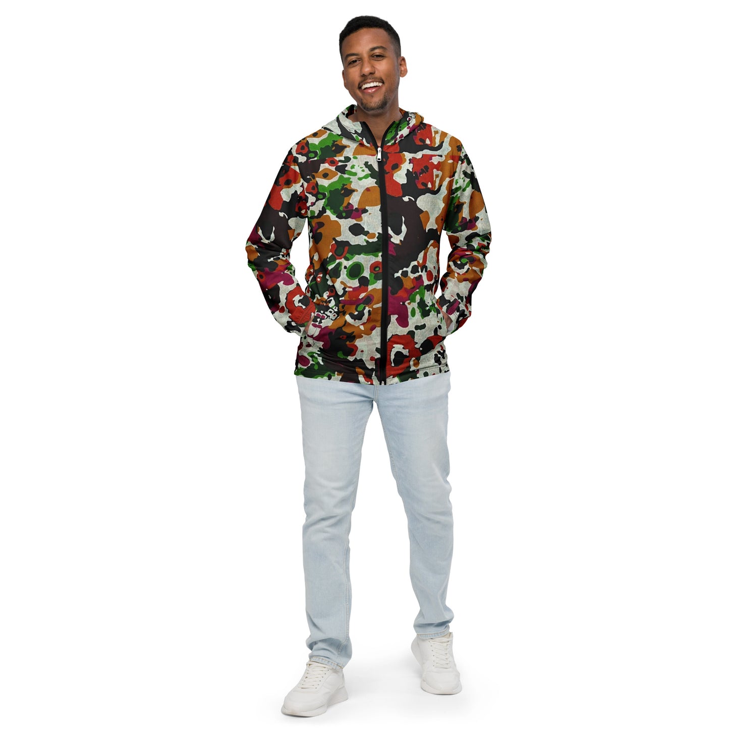 Multicolour Paint Ankara Men’s Windbreaker