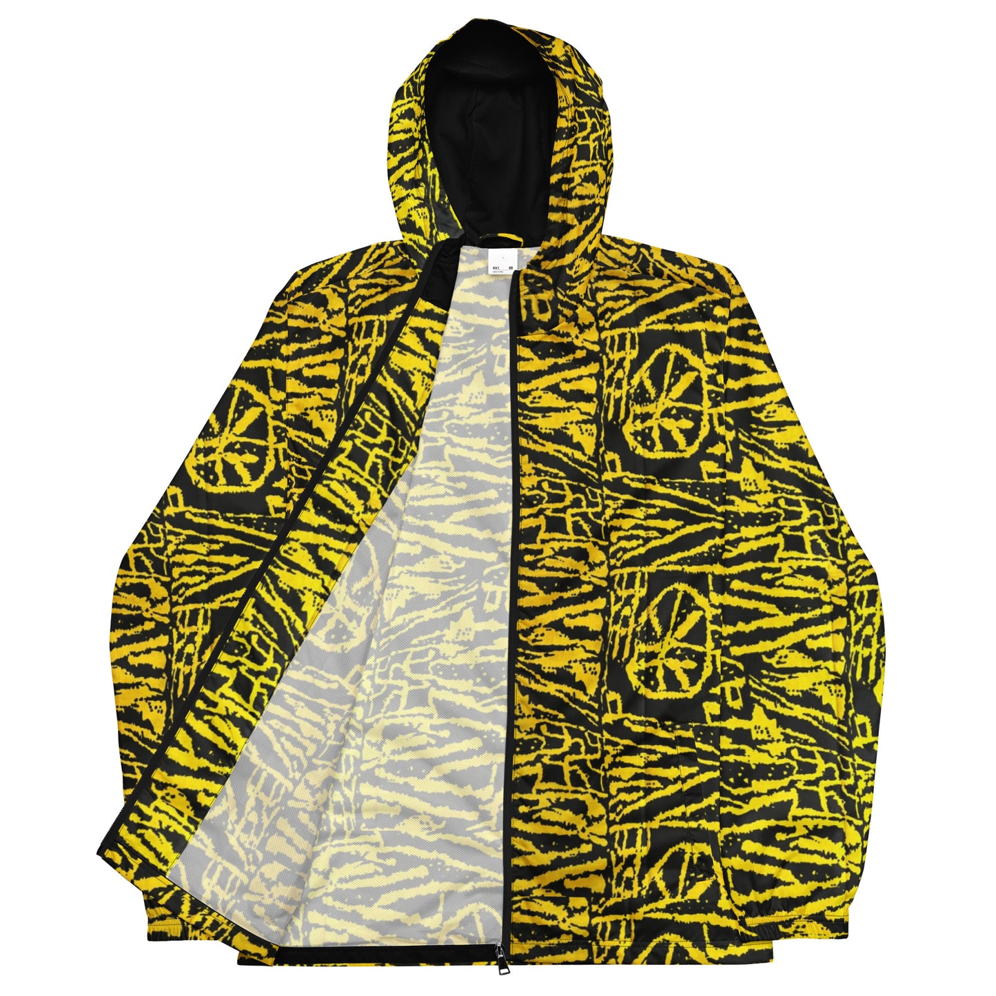 Yellow On Black Men’s Windbreaker