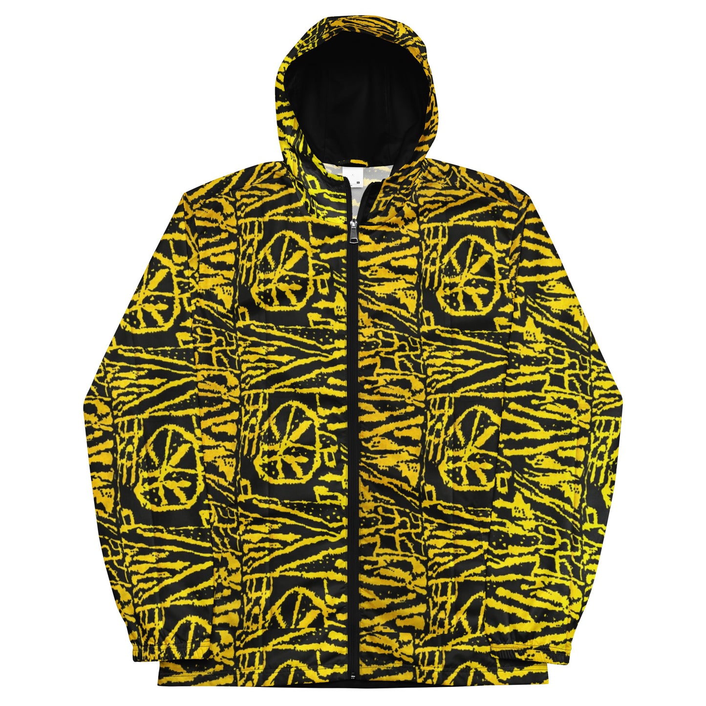 Yellow On Black Men’s Windbreaker