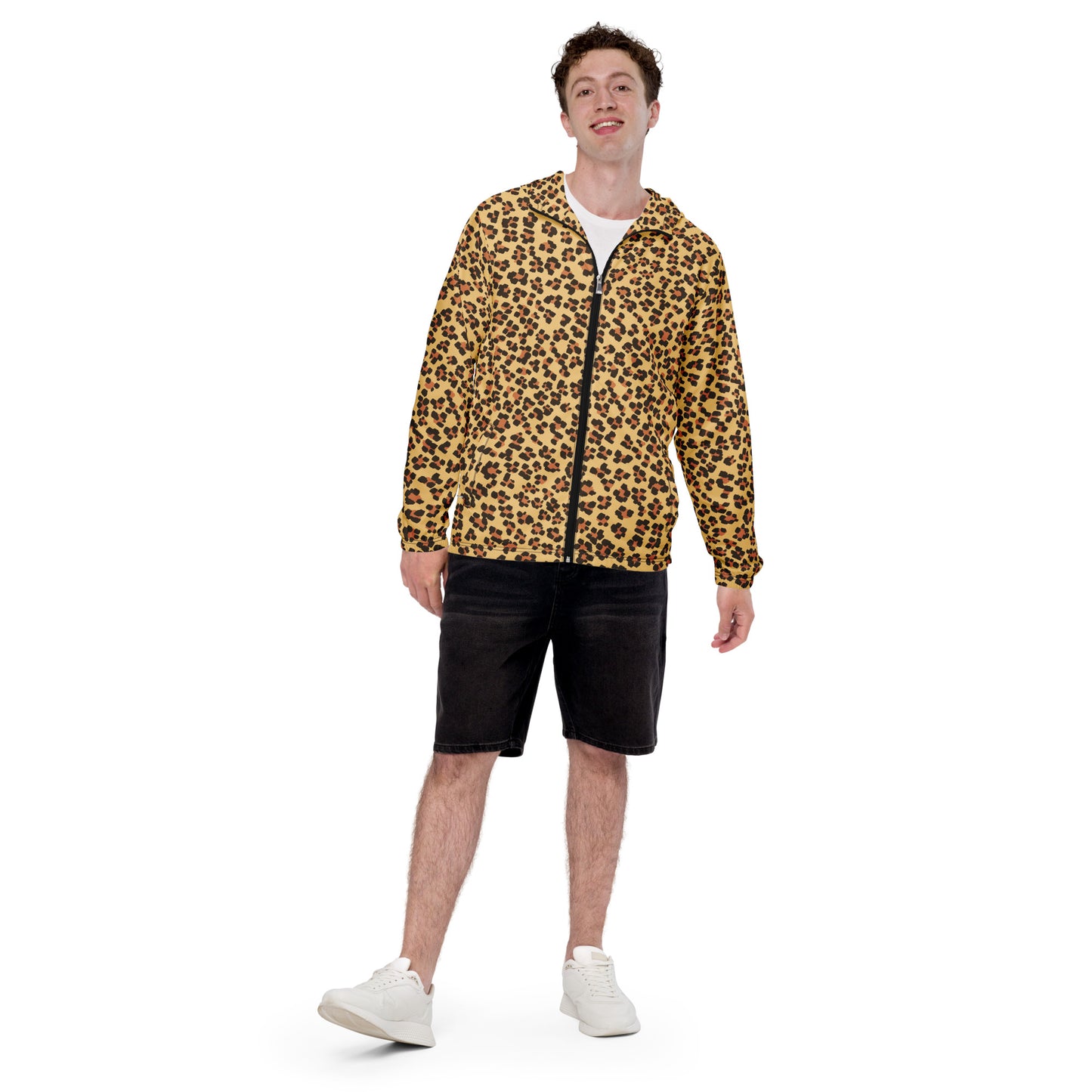 Brown Leopard Men’s Windbreaker