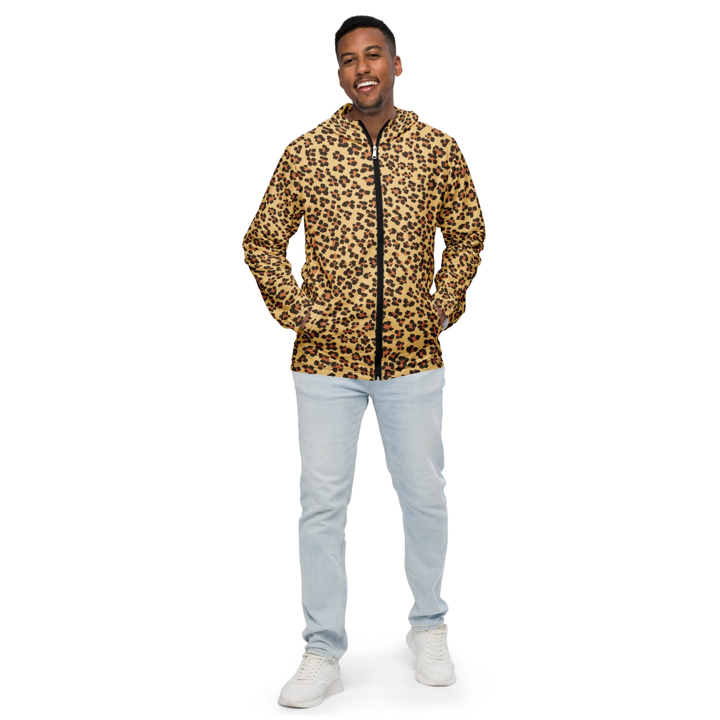 Brown Leopard Men’s Windbreaker