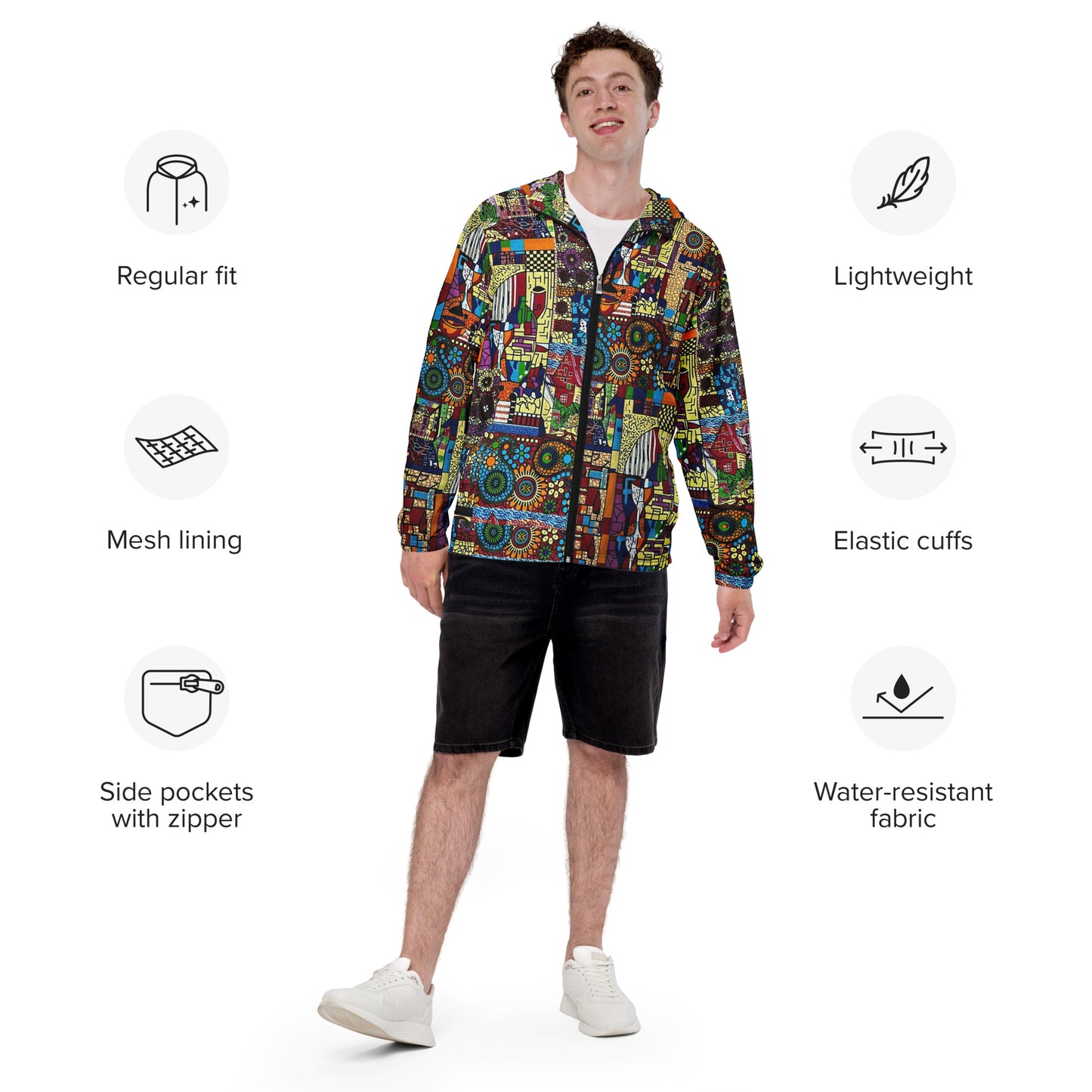 Colourful Artsy Men’s Windbreaker