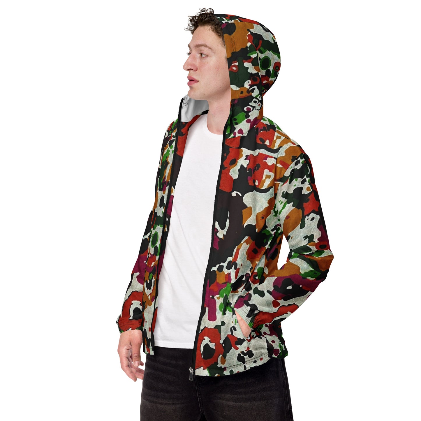 Multicolour Paint Ankara Men’s Windbreaker