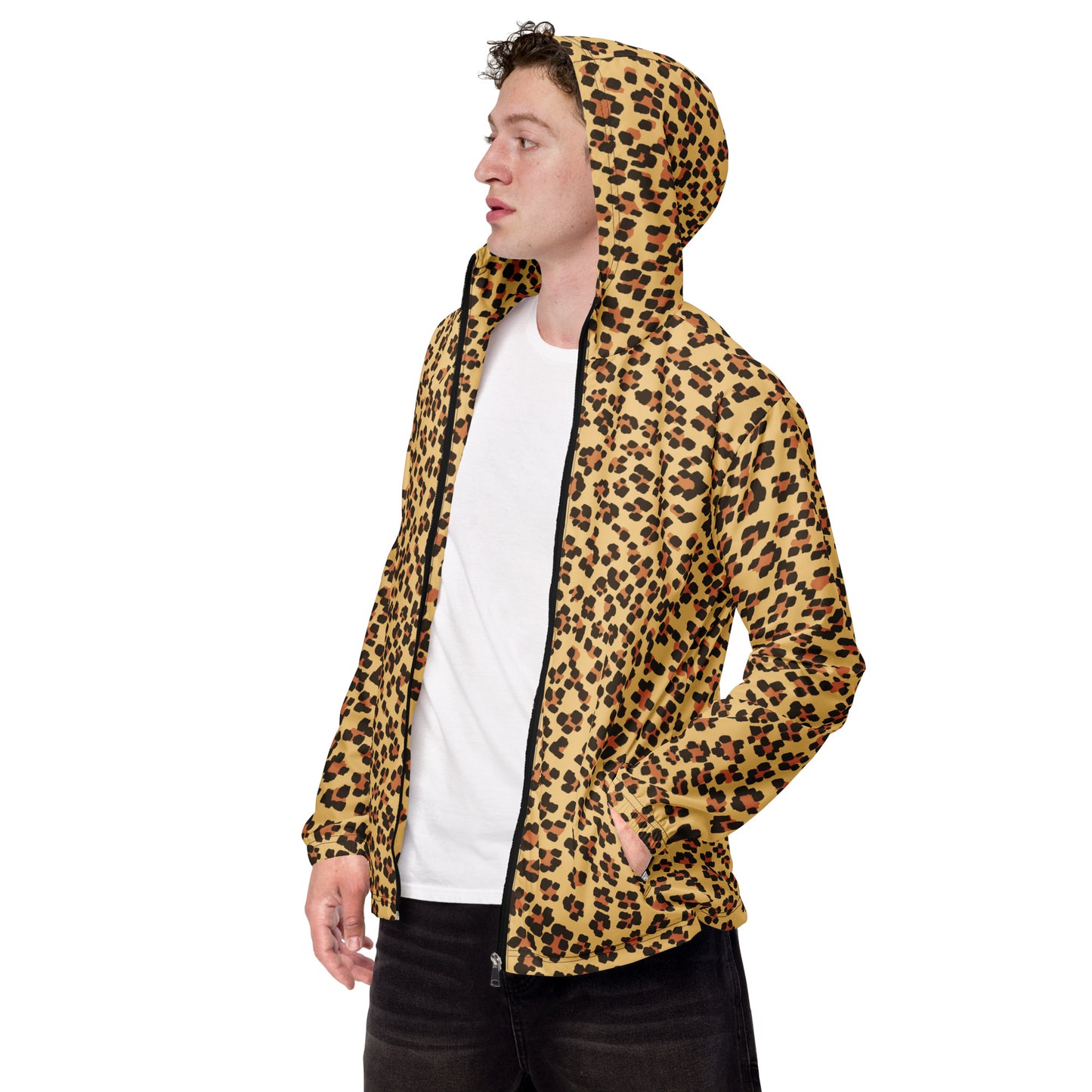 Brown Leopard Men’s Windbreaker