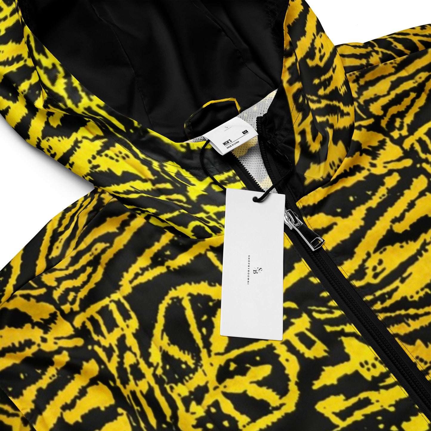 Yellow On Black Men’s Windbreaker