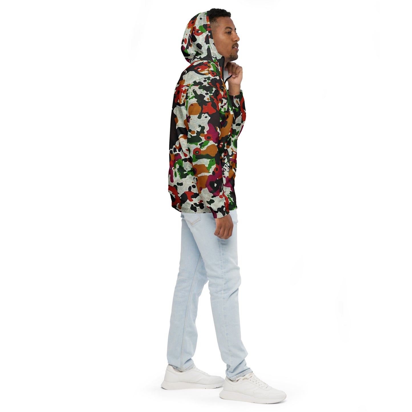 Multicolour Paint Ankara Men’s Windbreaker