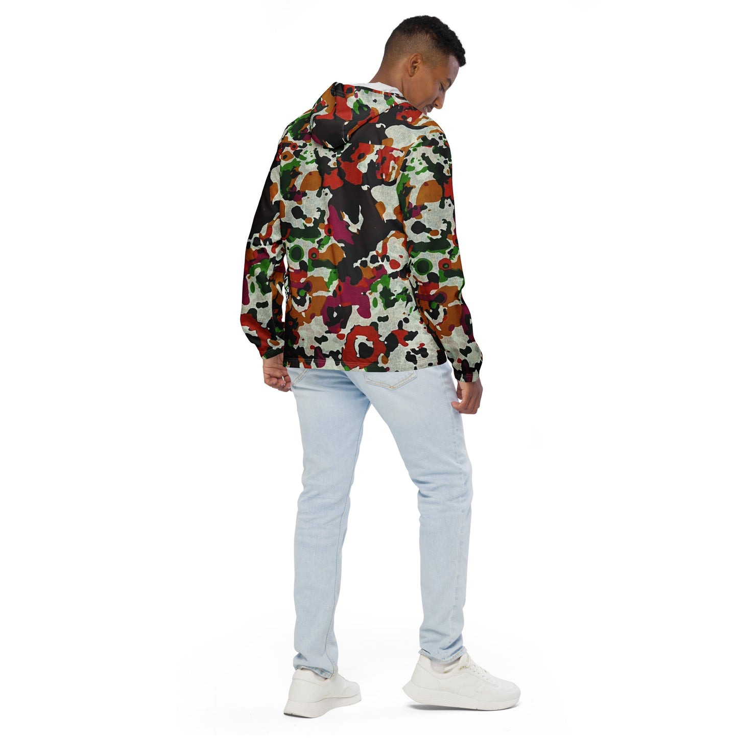 Multicolour Paint Ankara Men’s Windbreaker